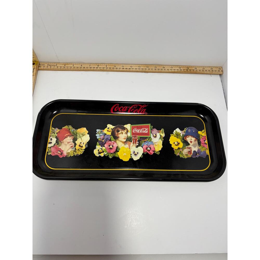 Vintage Coca-Cola "Ladies With Pansies" Metal Tray - Retro Collectible